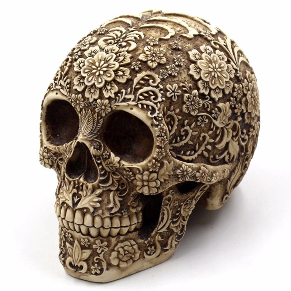 Carved skull European model counter decoration retro: Default Title