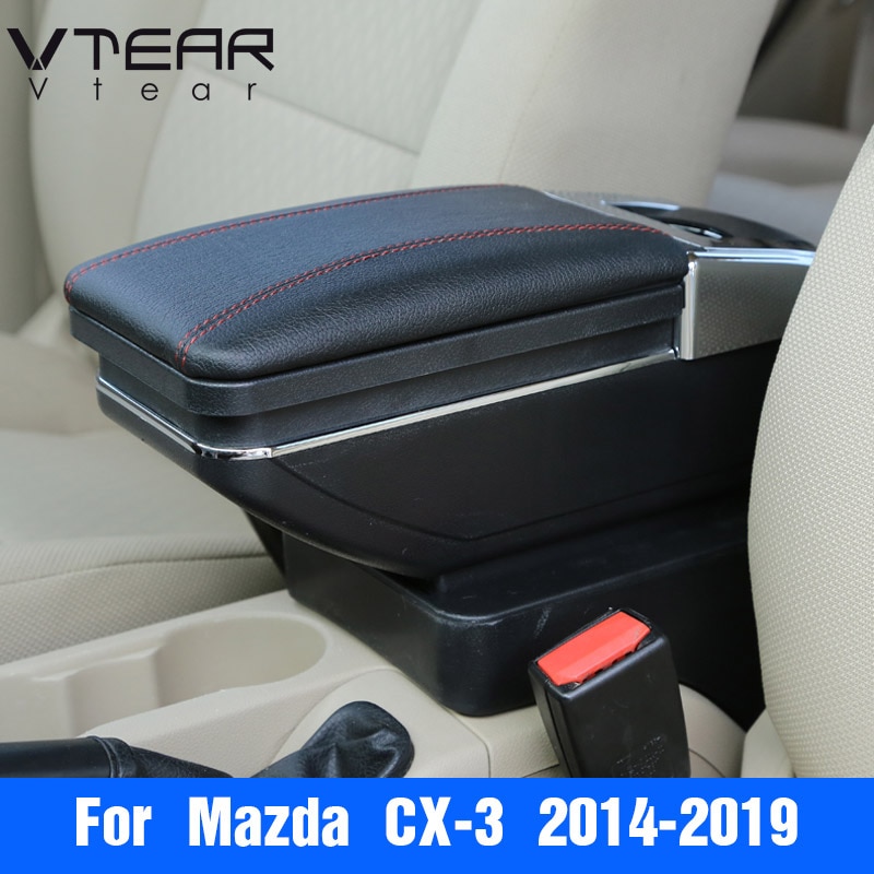 Vtear For mazda CX-3 CX3 armrest box central Store content box cup holder ashtray interior car-styling accessories2019