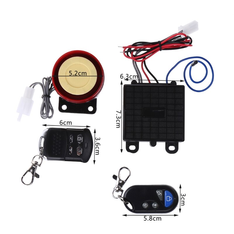 Scooter Car Security Alarm System Remote Control 12V Anti-theft Bike Motorcycle