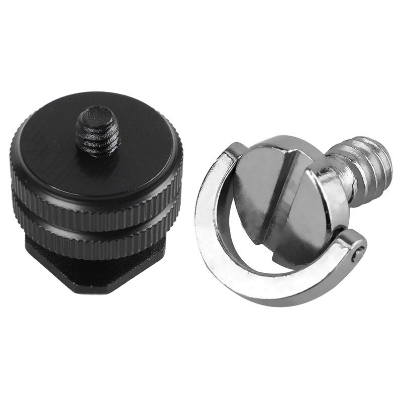 1x durável pro 1/4 adaptador de montagem f rosqueado tripé sled flash sapata quente preto & 5 pacote 1/4 Polegada placa de liberação rápida parafuso de montagem