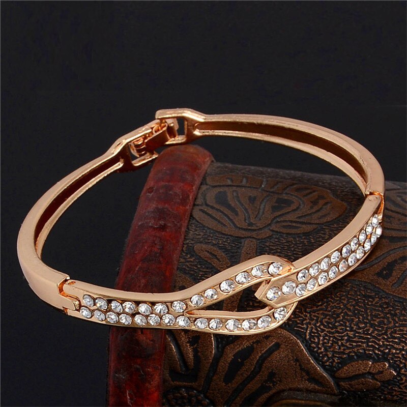SHUANGR Crystal Armbanden Rose Goud-Kleur Armband voor Vrouwen Pulseiras Femininas Sieraden TZ329