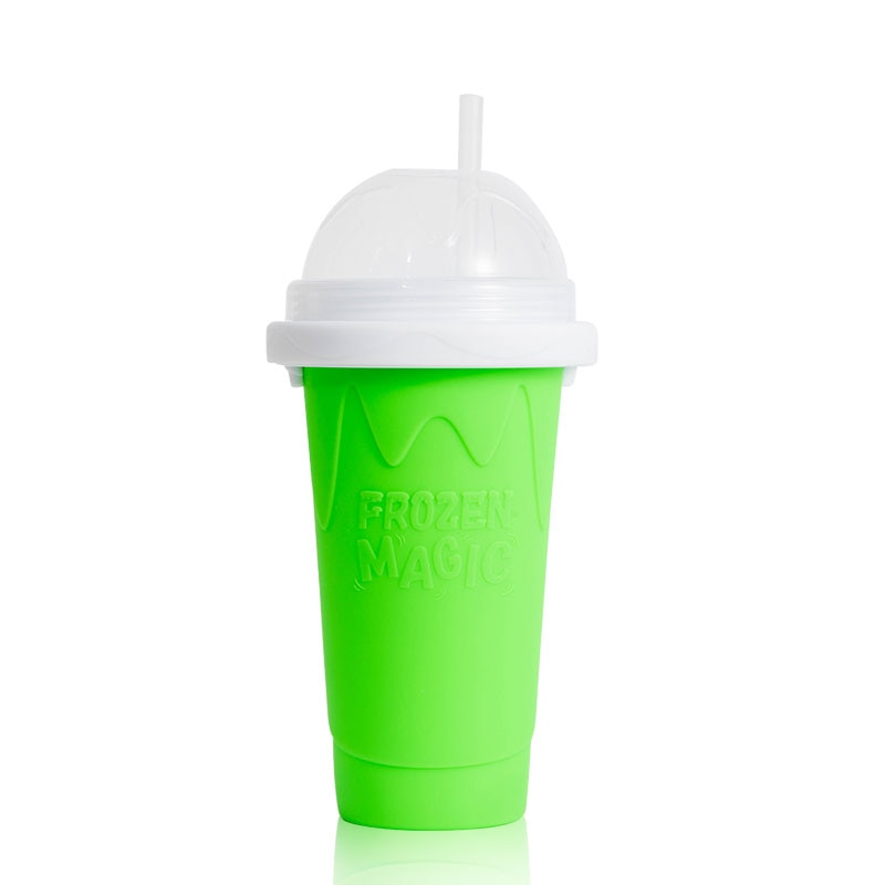 SIMMY Slushy DIY Smoothie Pinch Cup Frozen Making Freeze Magic Food Grade Silicone Drink Water Bottle: Green