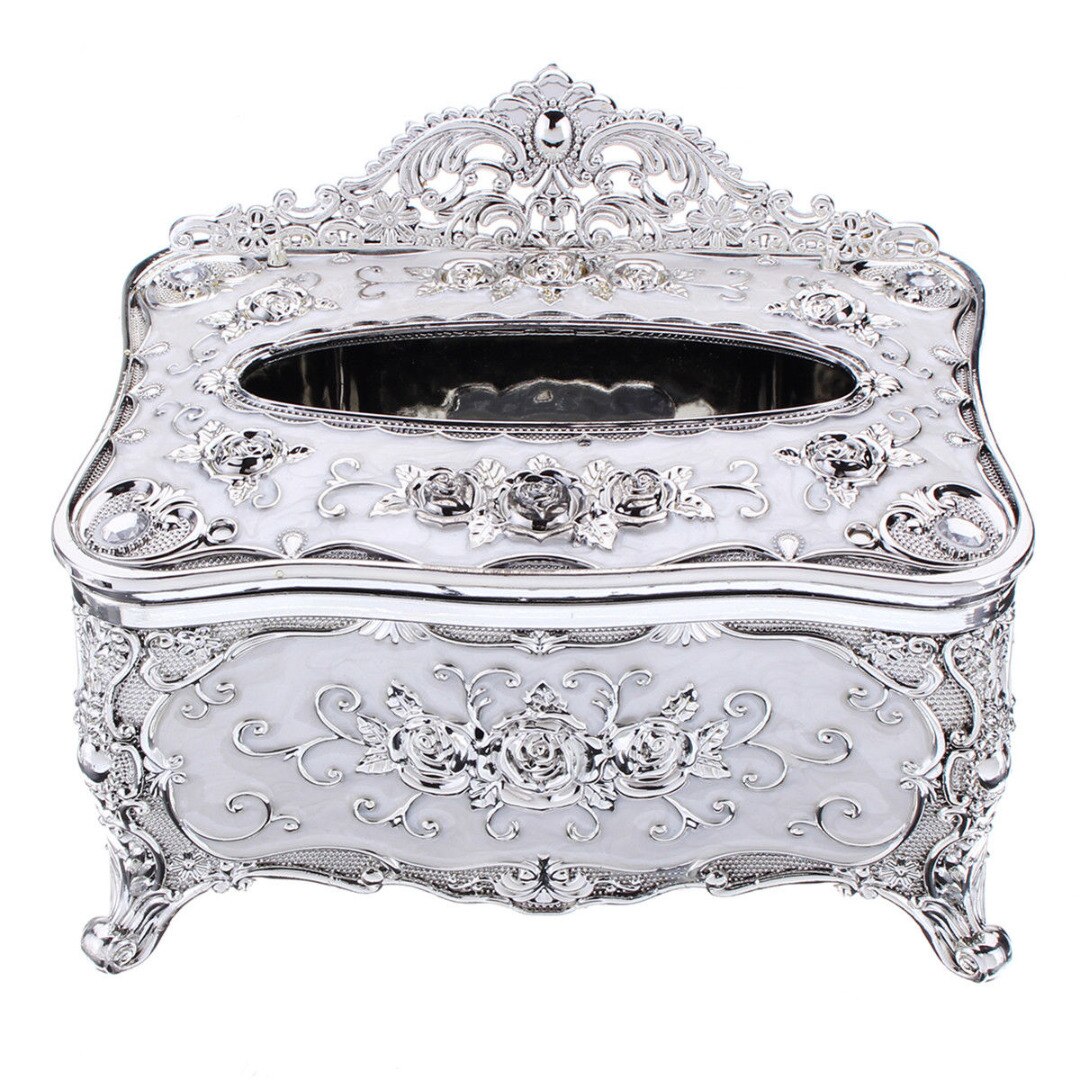 Gouden tissueboxhoes, universele chique servethouder, hotel, woonaccessoires, organizer: Wit