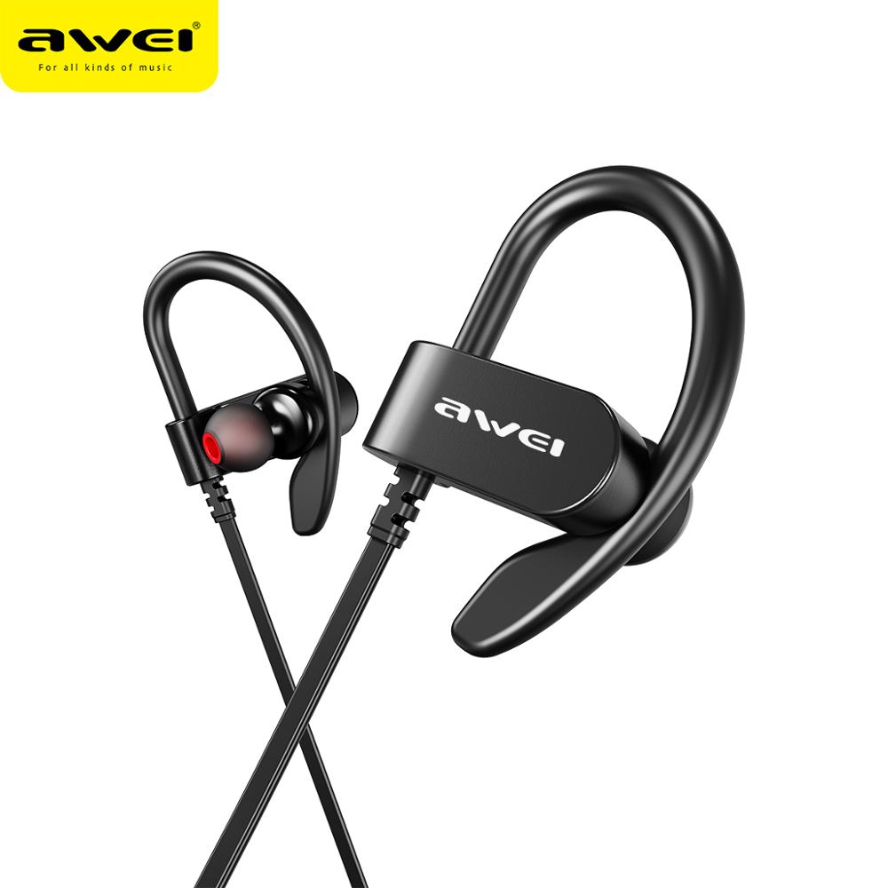 Awei  wt50 sport kabellose ohrhörer mit bluetooth, dual-power-funktion, ohrbügel, wasserdicht ( ipx4) , geräuschunterdrückung und hifi-stereo-sound