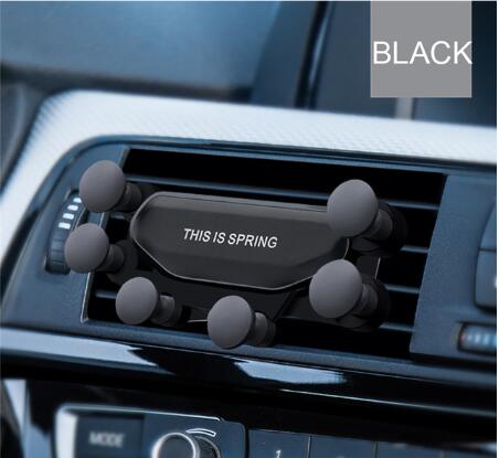 Universal Gravity Car phone Holder Car Air Vent Mount Car Stand For iphone 7 8 X For Samsung S8 S9 S10 Mobile Phone Holder: Black