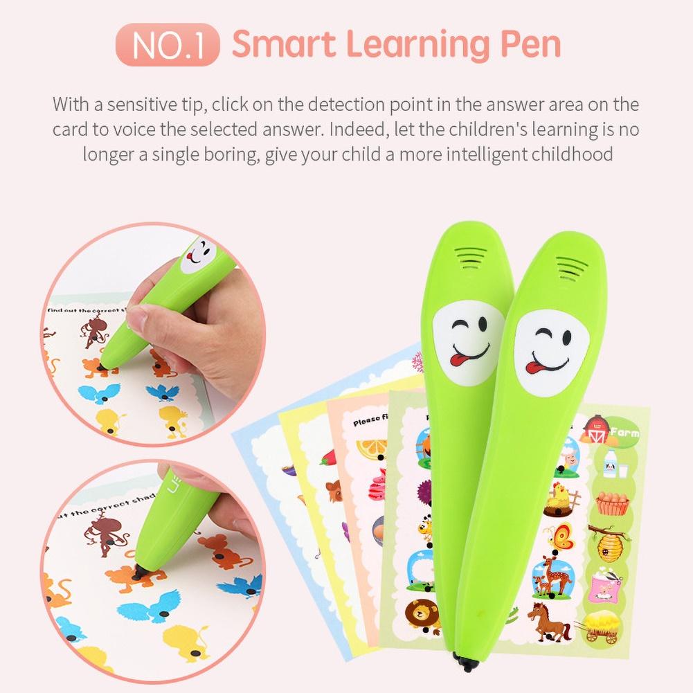 1 Set Kids Animal Fruit Learning Cards Smart Electronic Reading Pen Multifunct Pronunciation Machine Puzzle Early Educational To