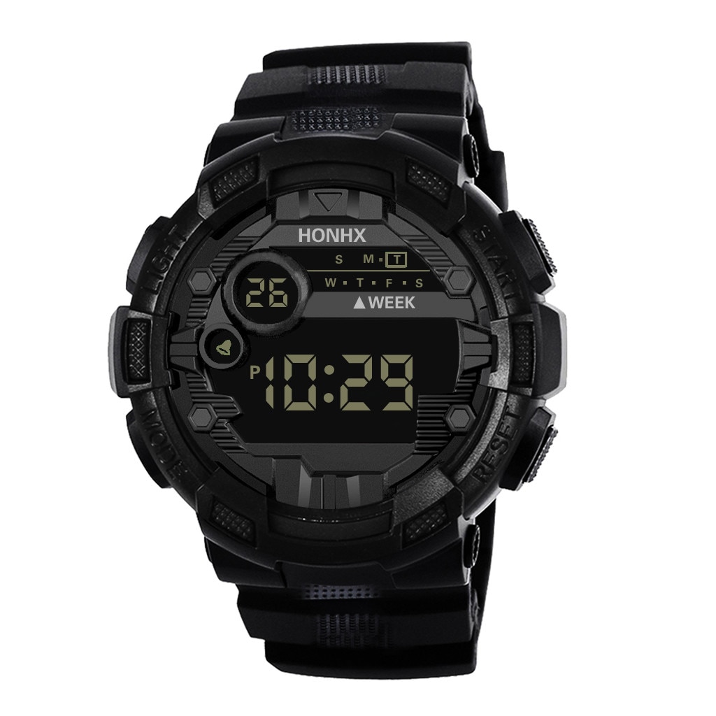 Relojes de lujo para hombre, reloj Digital LED, con fecha, deportivo, electrónico, de pulsera, resistente al agua, Masculino