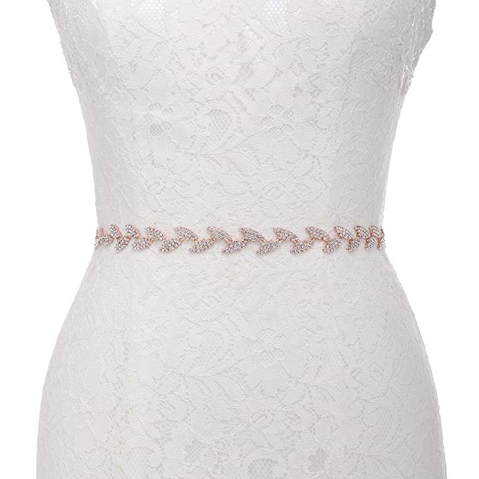 Rose Gold Crystal Hoofdband Bruid Bruidsmeisjes Sjerp Bruids Riem Met Strass Trouwjurk Riem: Bridal Belt 24Rose