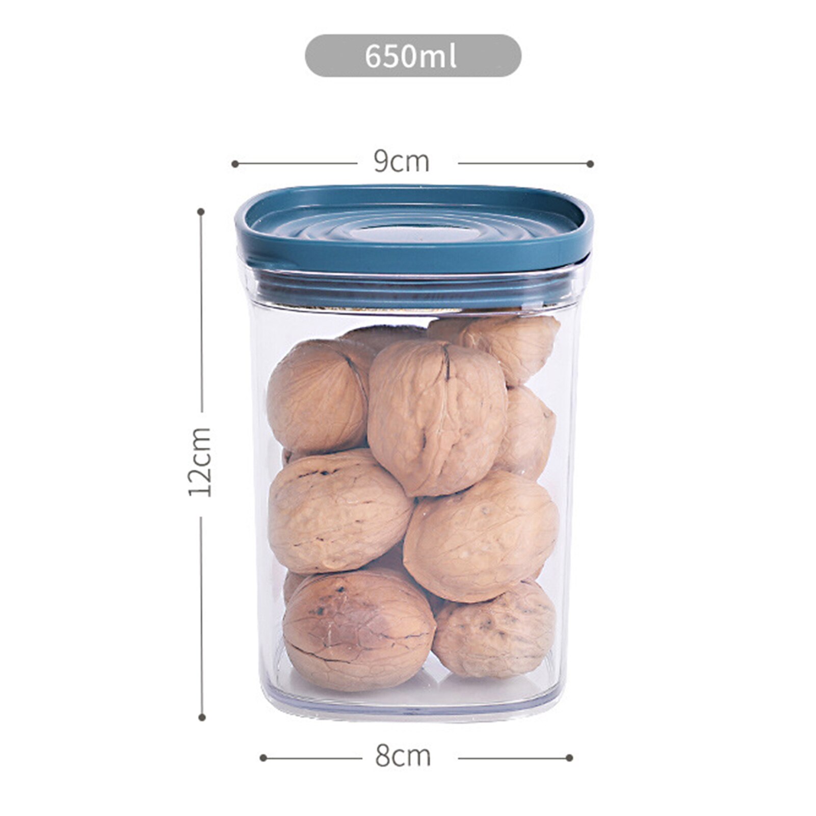 3000ml Food Storage Container Plastic Kitchen Refrigerator Noodle Box Multigrain Storage Tank Transparent Sealed Cans: 650ml