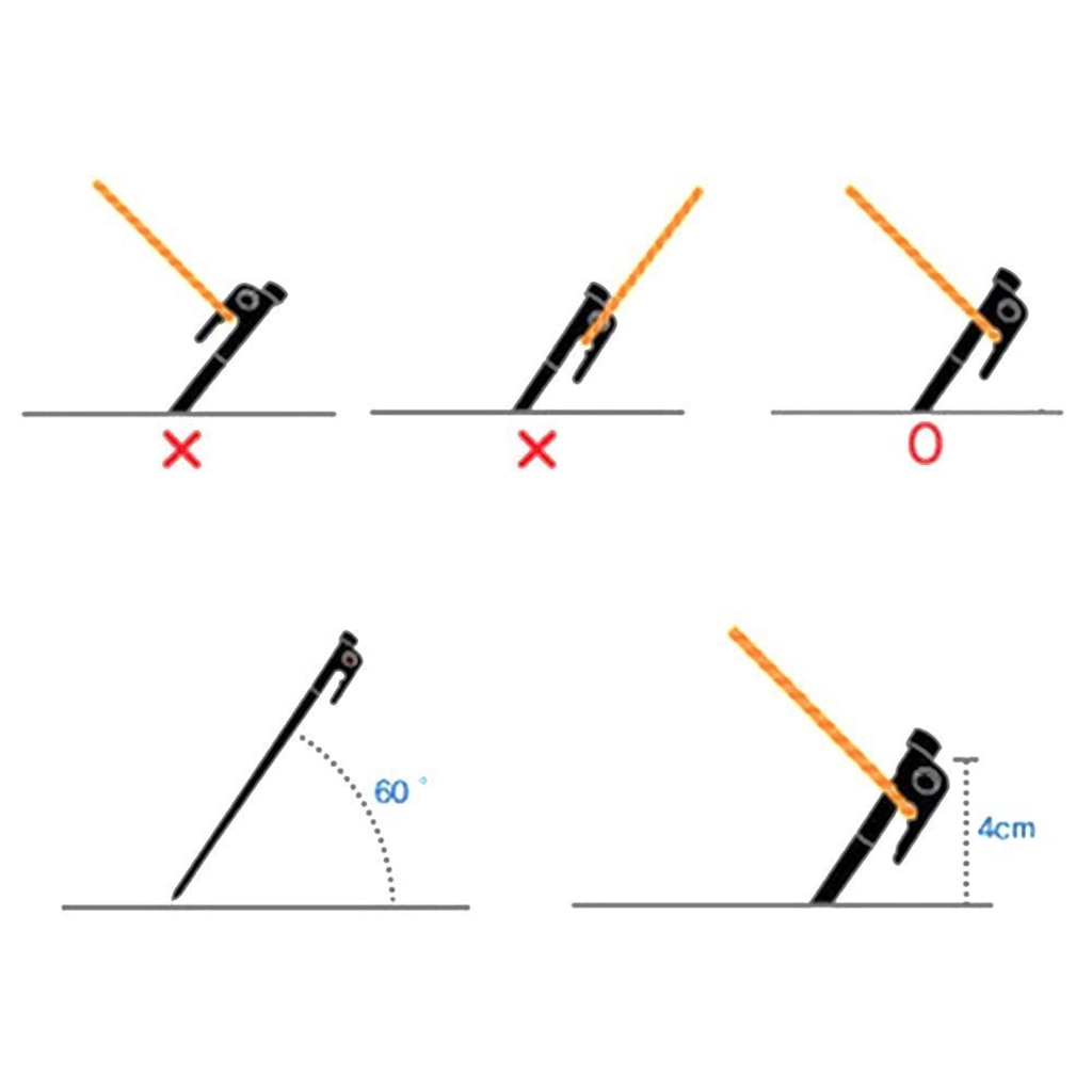 5pcs Outdoor Camping Tent Stakes Awning Tarp Ground Nails Pegs Pins Made of Durable Casting Iron