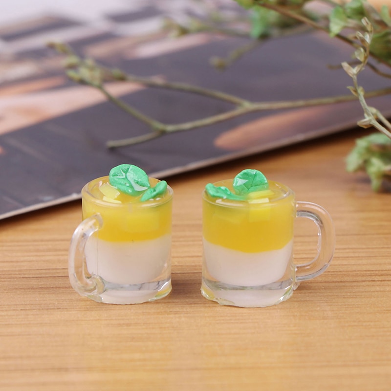 1 stk 1/12 dukkehus miniature tilbehør mini mango budding kop simulering mad model legetøj til dukkehus dekoration