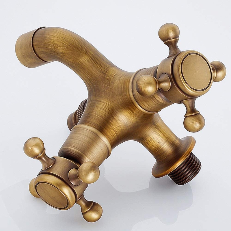 Rubinetto per acqua in ottone europeo a parete rubinetto per acqua antico classico a doppio scopo per il bagno del giardino di casa elegante