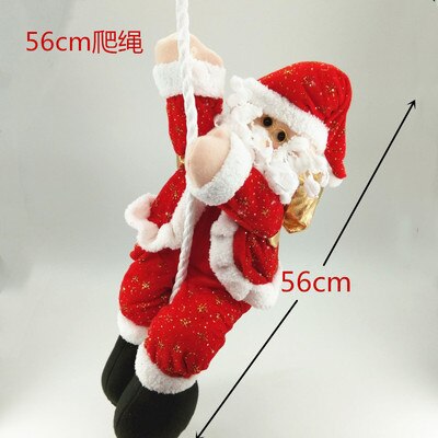 6 stk juledekoration julemanden klatrer på rebet af indendørs / udendørs vægvinduer for at hænge julepynt: E-as show