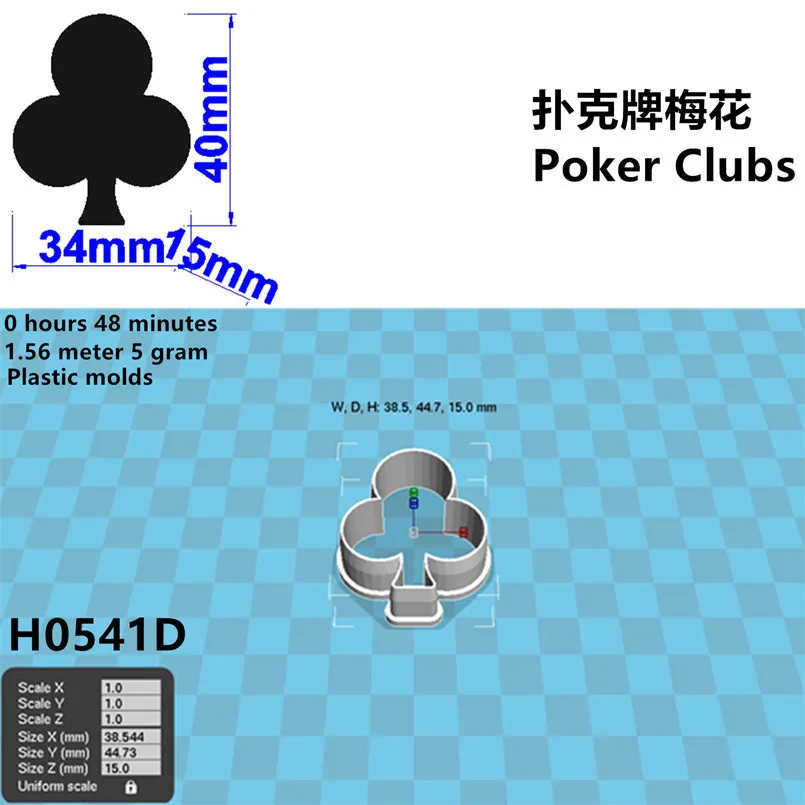 Cartoon Playing Card King,Spades Hearts Clubs Diamonds,Plastic Mold,Cake Fondant Tools,Cookie Sushi and Fruits Cutters