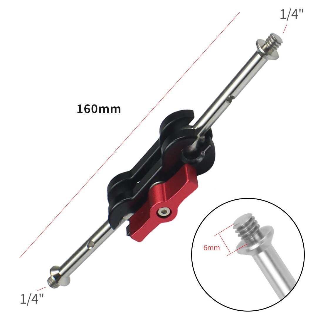 Articulating Magic Arm Mount 12mm Double Ballhead 1/4" Screw for DSLR Camera DV Monitor Light Tripod Live Hotshoe Bracket: New Type E
