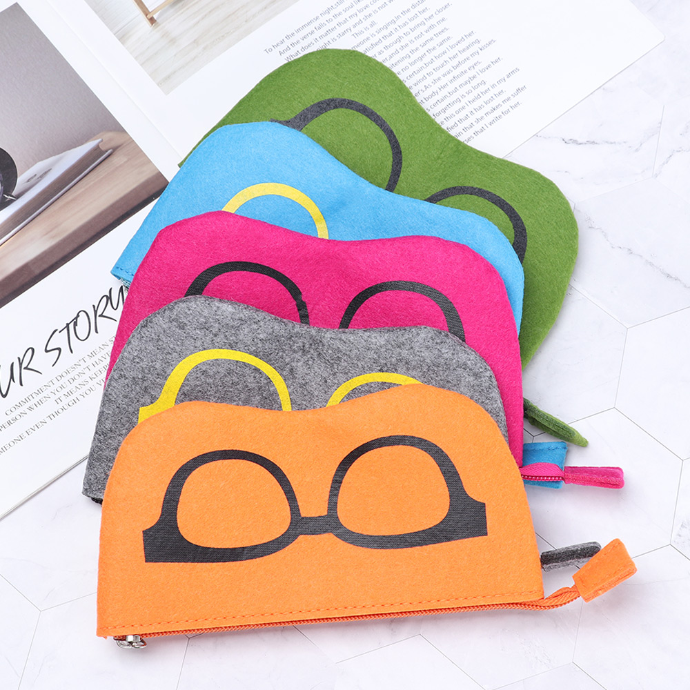 1pc unisex filt briller taske solbriller taske boks portatives blød lynlås soleil lunettes de soleil beskytter solbriller pose