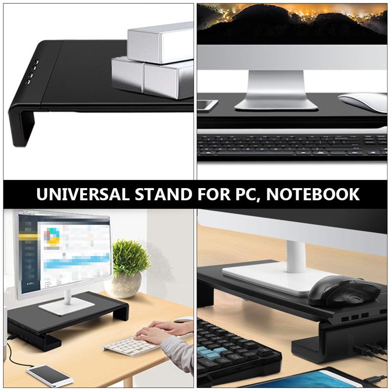 Multifunctionele Basis Houder Desktop Monitor Stand Computer Scherm Riser Usb 2.0 Opladen Laptop Stand Laptopbase