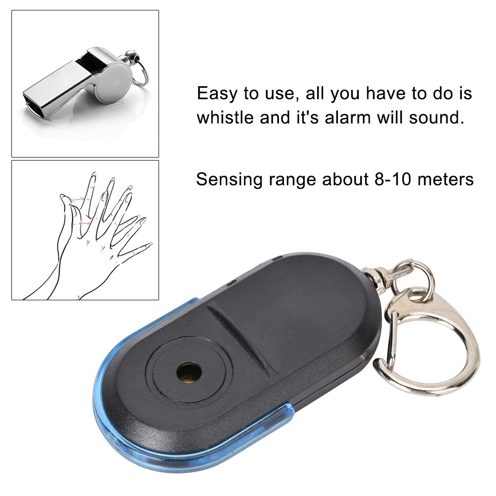 Wireless Anti-Lost Alarm Key Finder Locator Whistle Sound LED light with Battery Green Blue Red