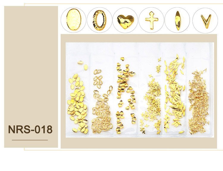 1 paquete mezclado 3D DIY oro hueco Metal remache de diamantes de imitación decoración de Arte de uñas perla DIY tacos de manicura Accesorios: 018