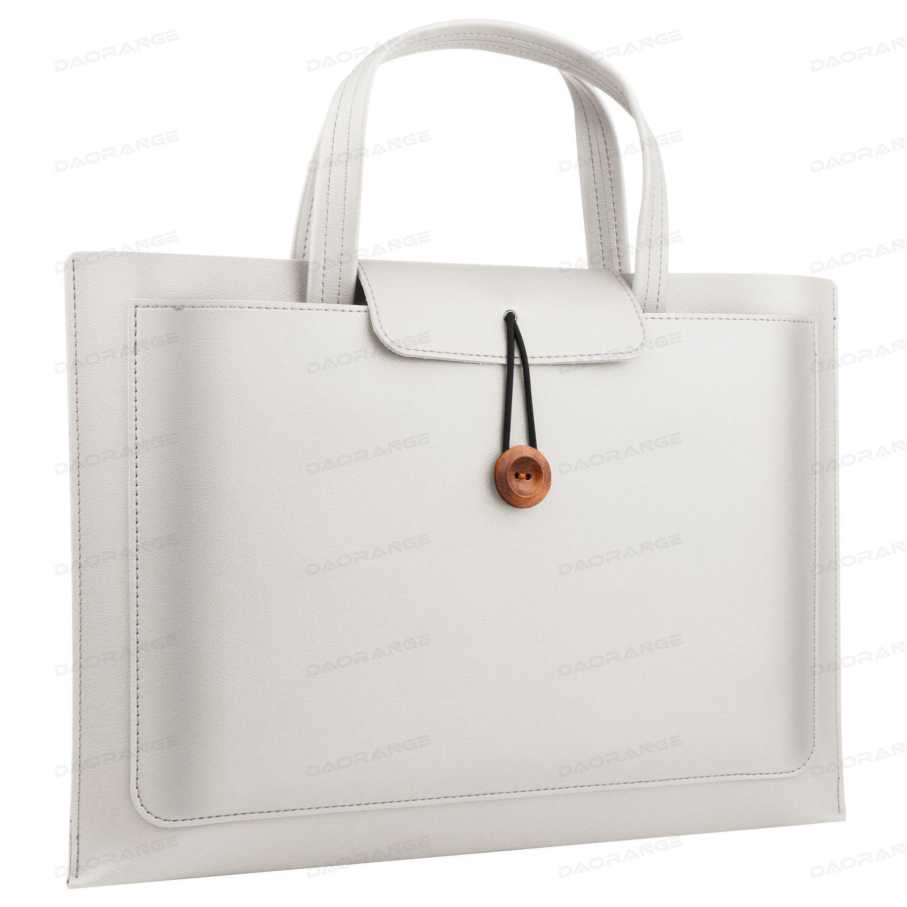 Pu-skinnveske for kvinner, bærbar pc-veske, bæreveske til macbook air 15- tommers, 16- tommers håndvesker for menn, skulderveske: Mørk grønn