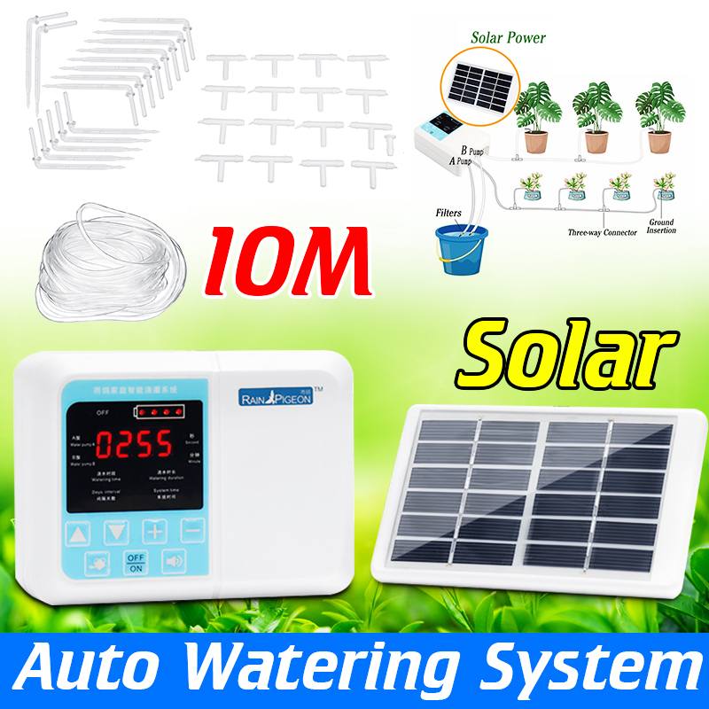 Upgraded Dual Pomp Solar Automatische Elektronische Watertimer Tuinirrigatie Controller Plant Watering Systeem