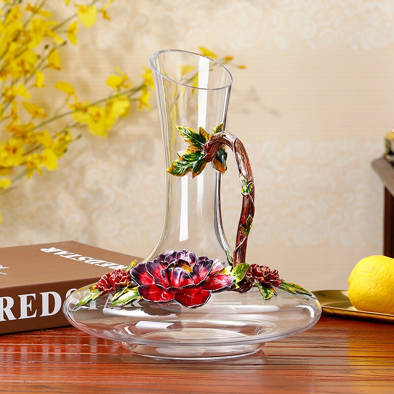 Vintage Enamel Wine Glass Crystal Cup Goblet Home Wine Glass Party Cocktail Cup Wedding