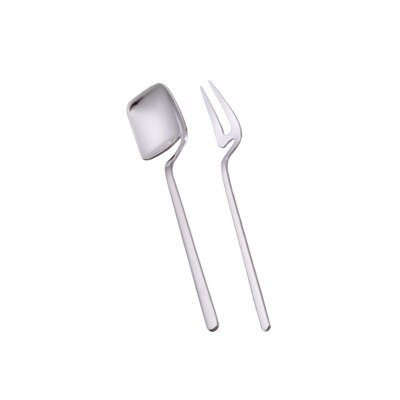 stainless stirring Small spoon hanging cup spoon dessert fruit fork coffe spoon cute stainless steel forks coffee accessories: Silver Spoon Fork