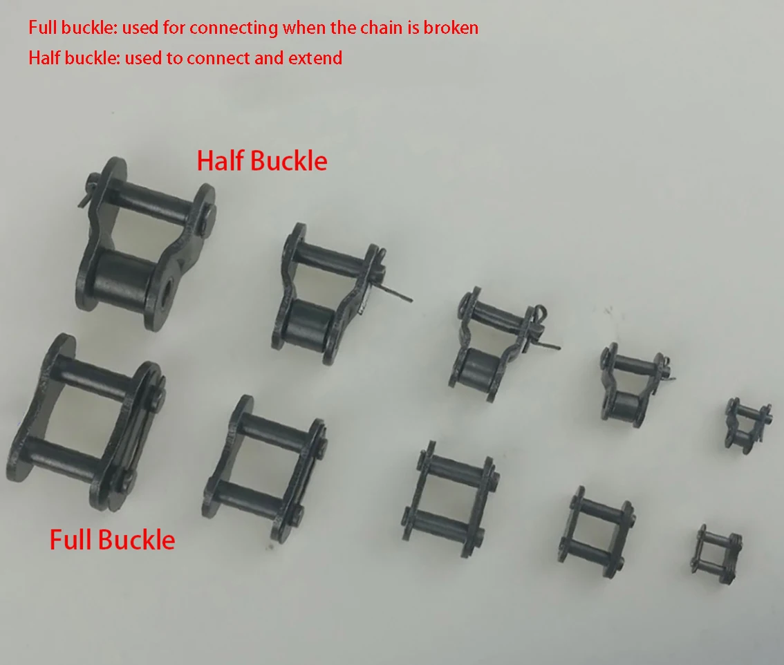 0.5-5m 04C-1 Roller Chain Link Distance 6.35mm Carbon Steel Link Head Industrial Transmission Single Row Chain Half/full Buckle