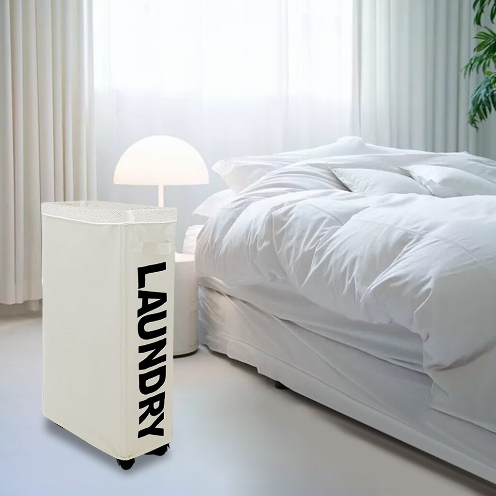 Dirty Clothes Hamper with Caster Wheels Clothes Rolling Durable Laundry Hamper for Living Room Utility Room Apartment