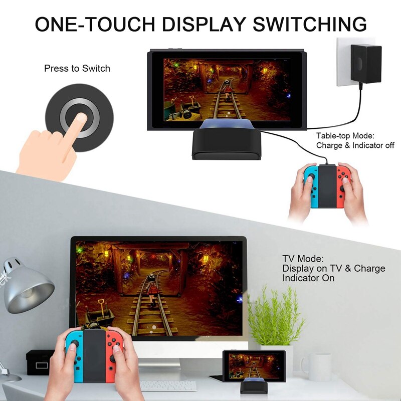 Bærbar tv dockingstation udskiftning til nintendo switch med hdmi og usb 3.0 port switch dock