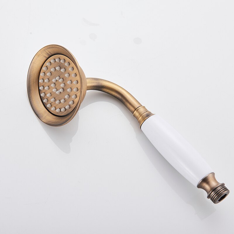 Pommeau de douche à poignée en céramique, Chrome/laiton Antique/Bronze noir, pommeau de douche Style téléphone salle de bains, douchette à main Spray: Antique Brass A
