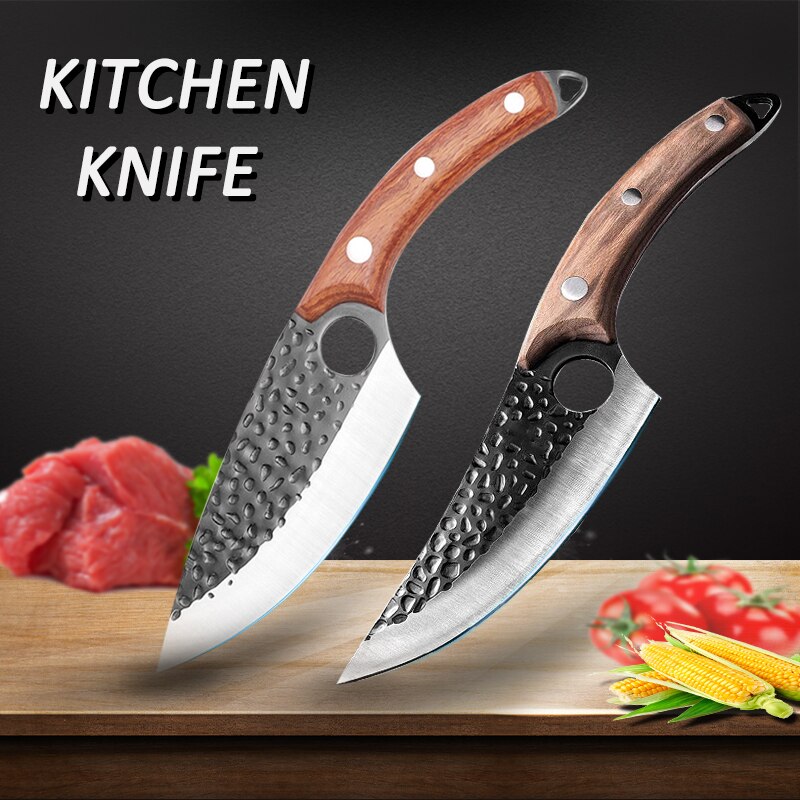 5.5 Inch Meat Cleaver Hand Forged Boning Knife Serbian Chef Knife Stainless Steel Kitchen Knife Butcher Fish Knife