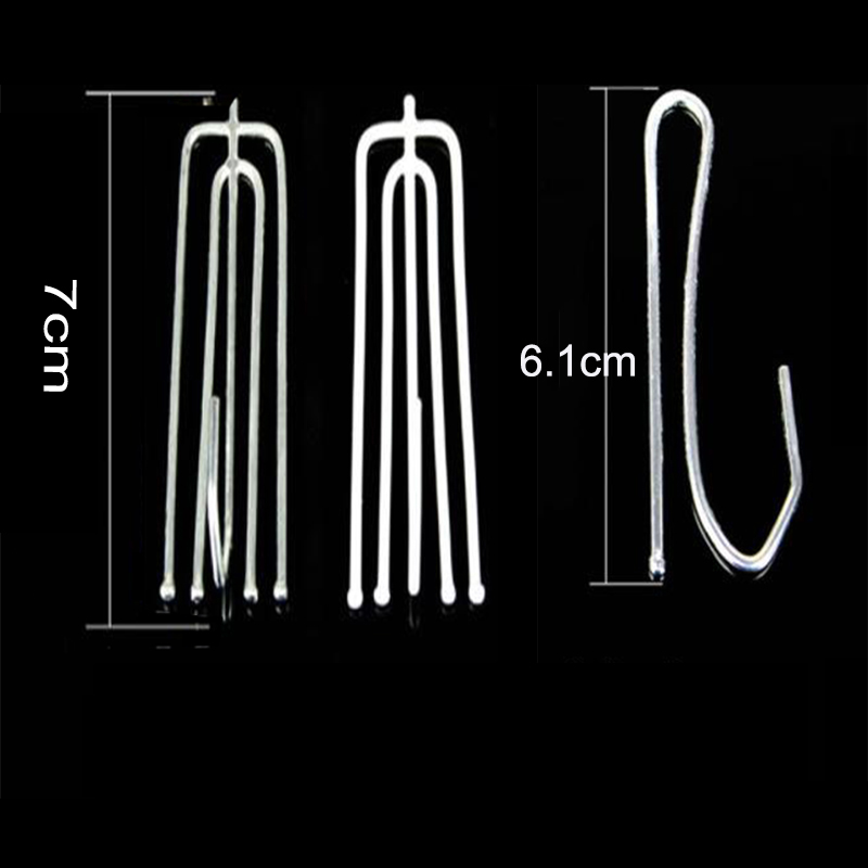 10 stk hvid metal enkelt krog fire gaffel gardin tape krog gardin stof ring klemme spor gør-det-selv boligtilbehør