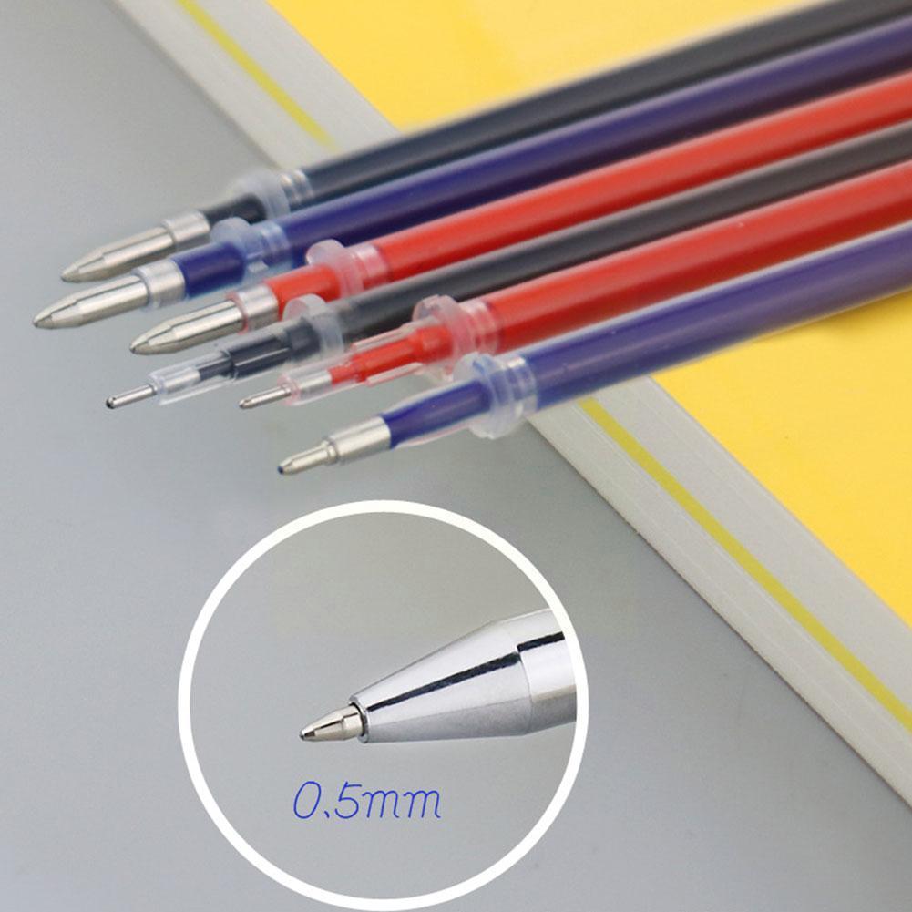 100pc/set 0.5mm Gel Pen Refill Office Signature Rods Blue School Handles Writing Stationery Ink Needle Red Office Black Sup A8M4