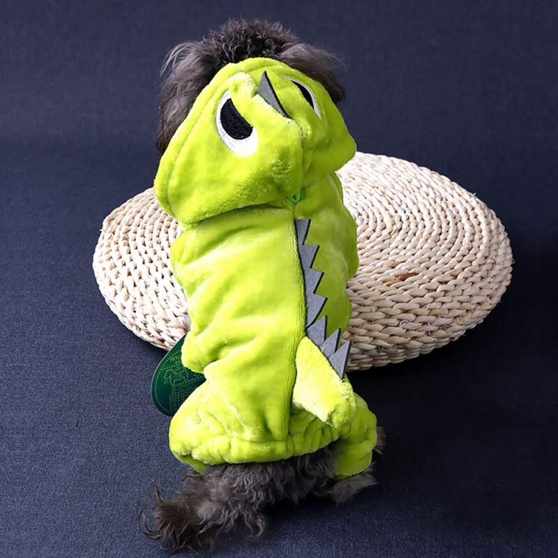 Hiver doux chien vêtements dinosaure combinaisons polaire chien sweats à capuche manteau veste pyjamas vêtements pour chiens tenue animaux vêtements