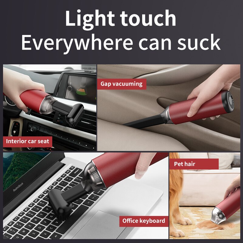 5000Pa Auto Staubsauger Super saug geräuscharm Drahtlose Tragbare Handheld Mini Staubsauger für Auto Innen Reinigung