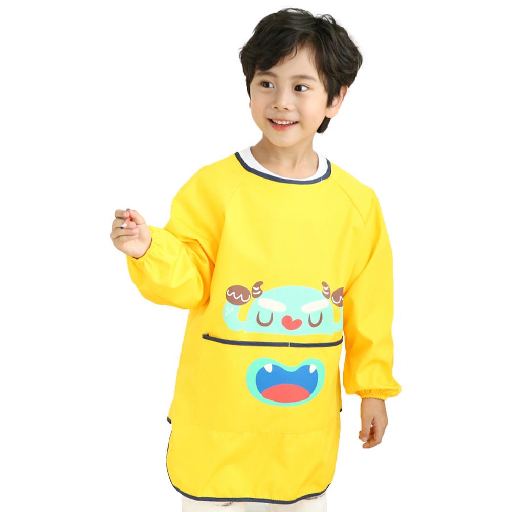 Smocks de peinture artistique pour enfants, tabliers imperméables à manches longues pour 90 à 150 Cm de hauteur, pour enfants de 6 à 8 ans: YELLOW