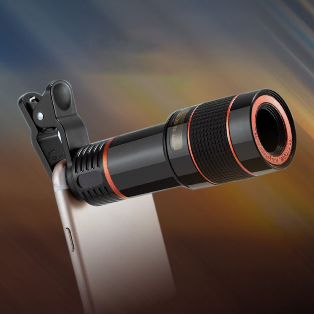 Universal Mobile Phone Telephoto Lens 12X Zoom HD Telescope Telephoto Mobile Phone Camera Lens with Clip