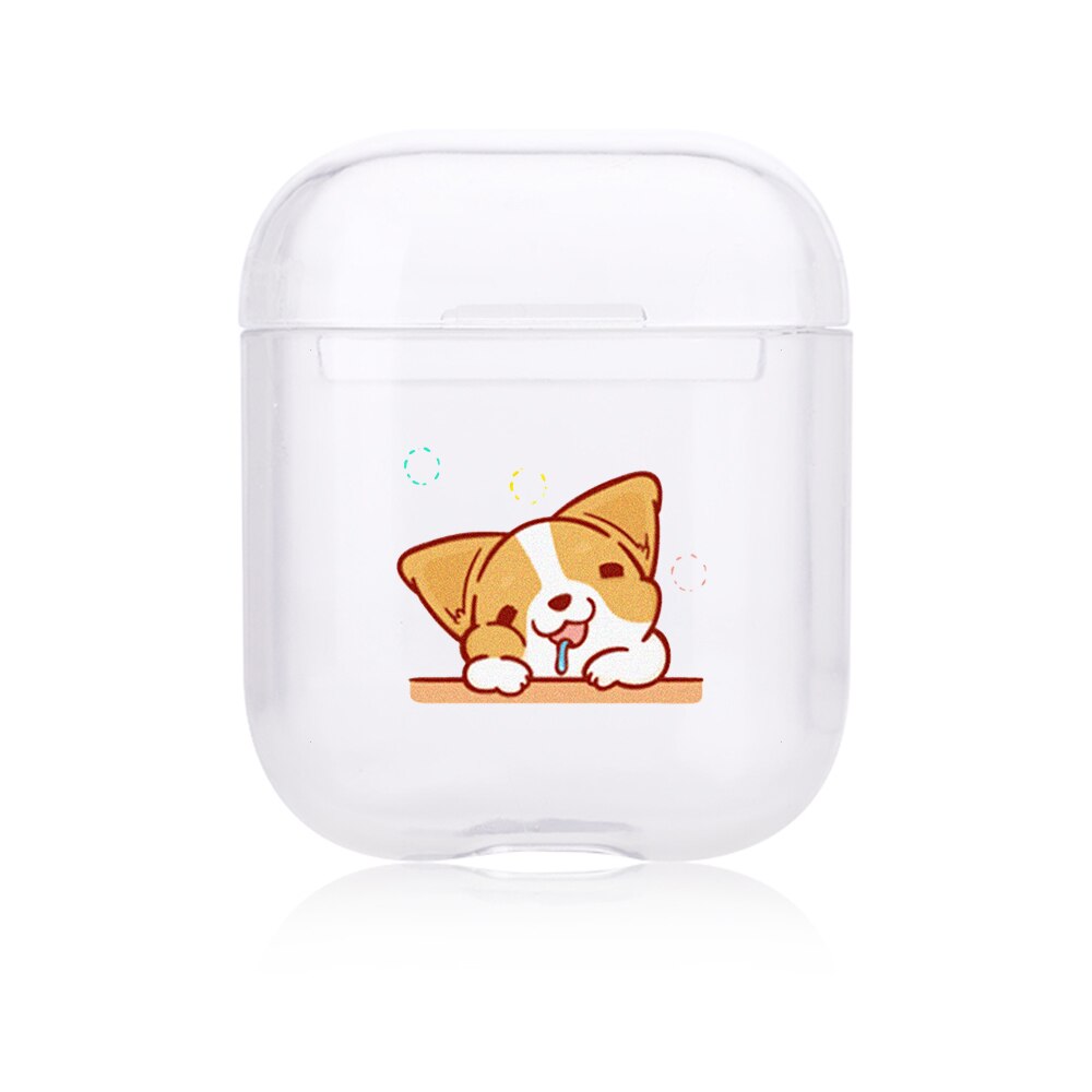 Hard Clear Headphone Case For Apple airpods 1 Case Luxury Pets Corgi Dog Transparent Air Pods Case For Airpods 2 Protective Cove: 1200486