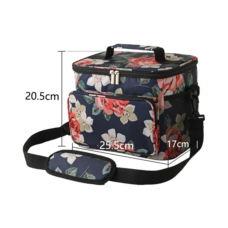 Portable Cooler Bag For Food Thermal Lunch Bag Waterproof Travel Insulated Picnic Box Camping BBQ Family Outdoor Activities: SKY BLUE