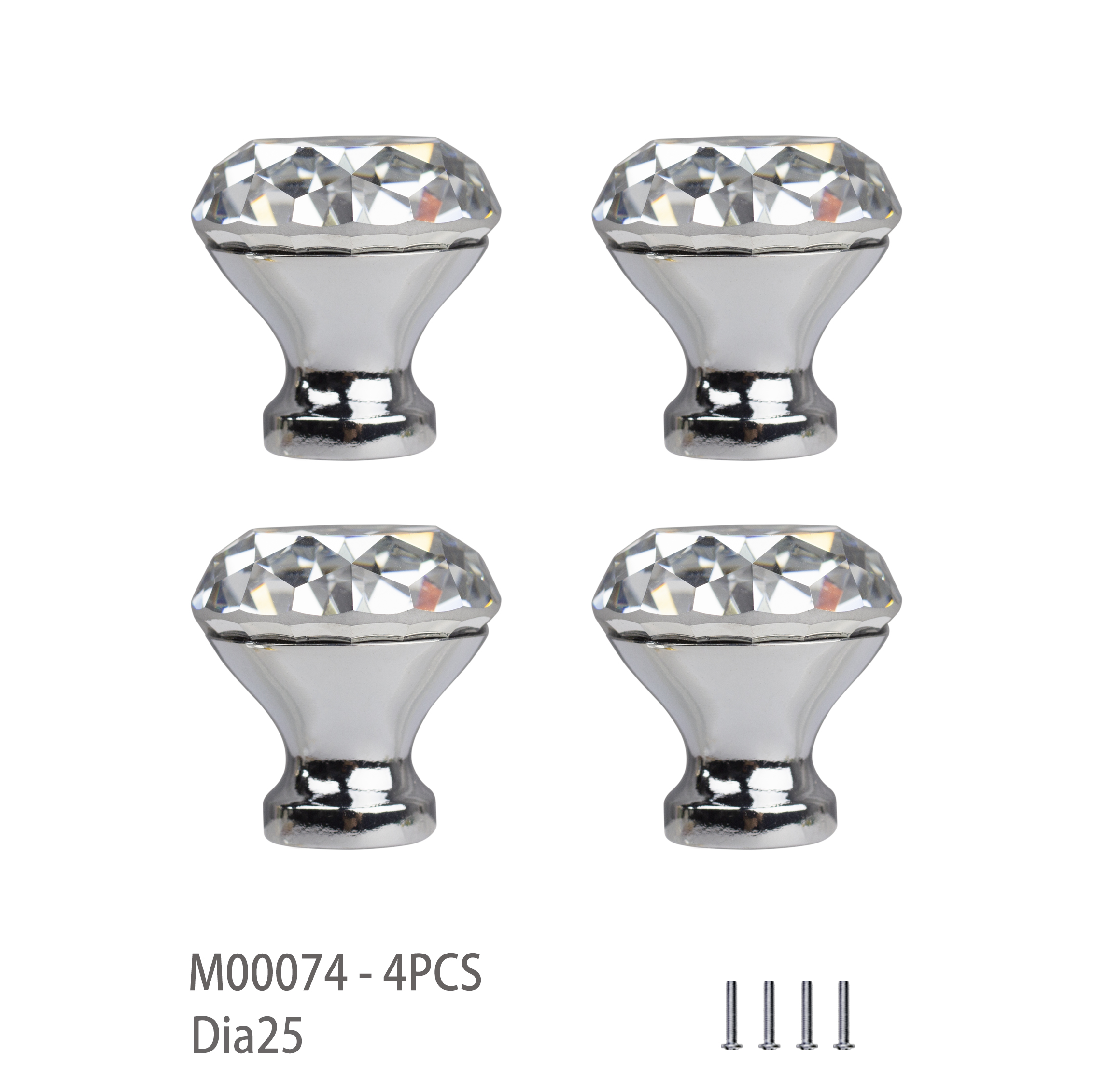 Keenkee Keuken Meubels Kast Deurgrepen Lade Handvat Kast Deurknop Lade Pull Kristal Met Chroom Goud Kleur: ChromeSmall