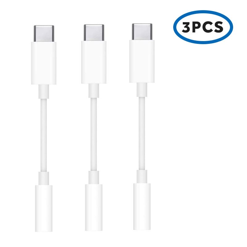Joyker Type C 3.5 Jack Oortelefoon Kabel Usb C Naar 3.5Mm Aux Hoofdtelefoon Adapter Voor Huawei P30 P20 Pro leeco Le 2 Max C Usb Kabel: 3PCS