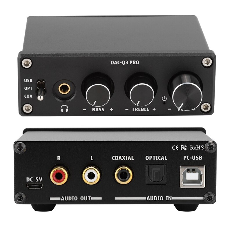 Full-ac -q3 pro dac-dekodierung, digitaler audiodecoder, kopfhörerverstärker, usb-dac, 24- bit /192 -khz-dekodierung für 3.5mm kopfhörer