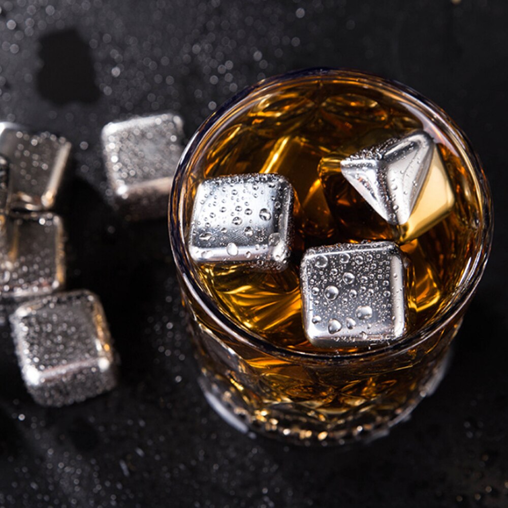 Stainless Steel Ice Cube Metal Block Iced Ice Cube Food Grade Beer Ice Hockey Whisky Stone Quick-Frozen beer cooler