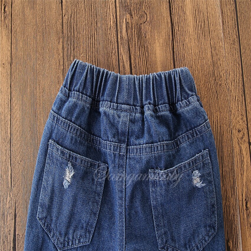 Jean déchiré bleu pour filles | Pantalons d'été