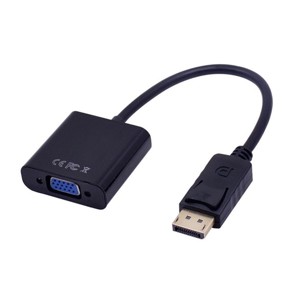 DisplayPort Display Port DP to VGA Adapter Cable Male Female HDTV Converter to Projector Monitor Laptop Computer For PC B2Z8: black