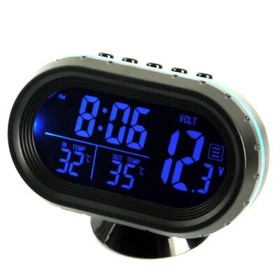 Electronic Car Clock Thermometer 12V-24V Digital Car Clock Two Colors LED Automobile Clock