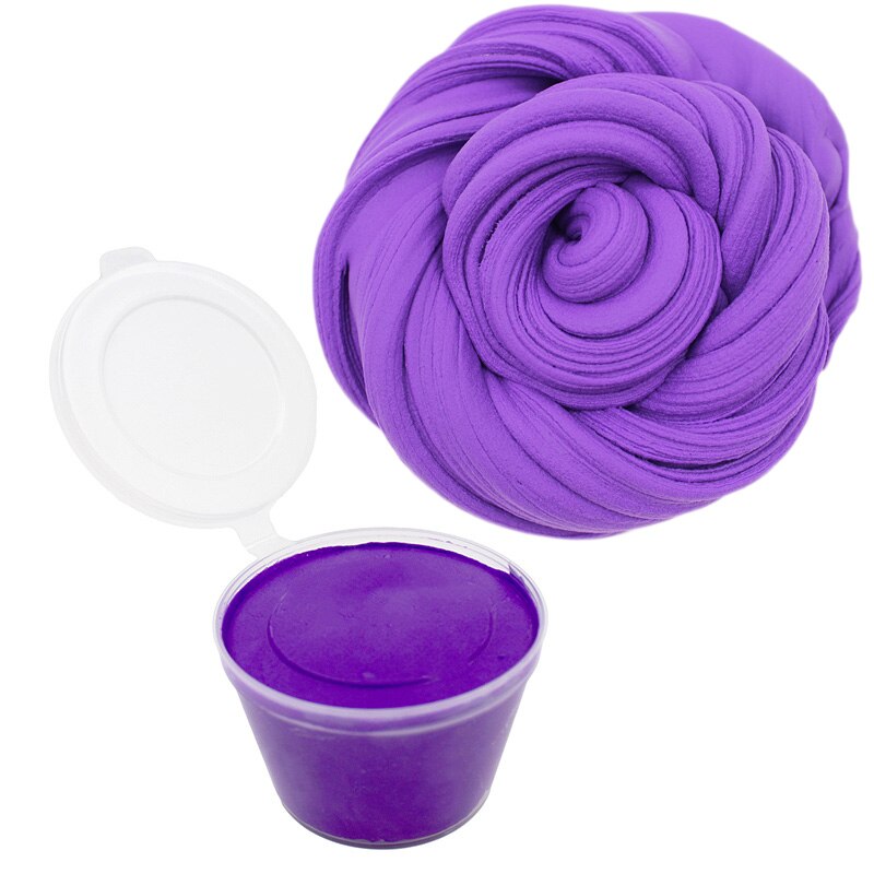 80ml Air Dry Plasticine Fluffy Slime Polymer Clay Supplies Super Light Soft Cotton Charms for Slime Kit Lizun Antistress Toys: Dark Purple Slime