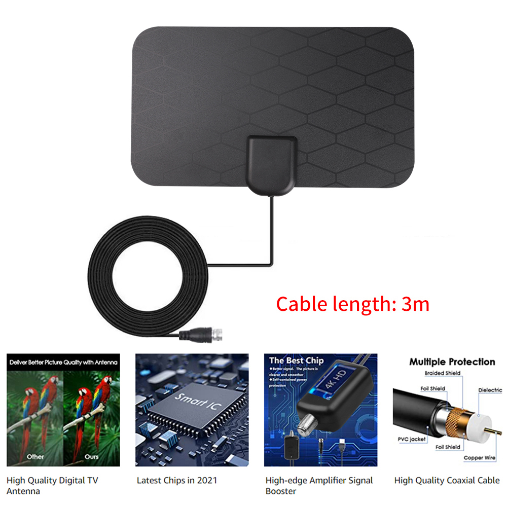 25db high gain hd tv dtv boks digital tv antenne 3000 miles booster indendørs antenne hd tv boks