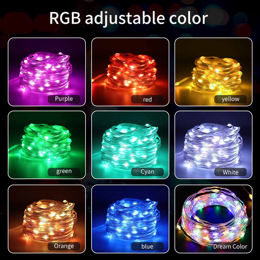 10m 5m rgbic ledet-lysstreng  ws2812b stk. bluetooth usb musikk drømmefargelampe 5v stk. ledet julefestgirlander fe-lysstreng til hjemmet